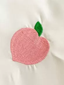 Peach Embroidered Quilted Bedspread - Yellow - View 4