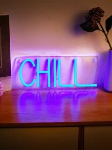 1 pieza Luz de neón neón moderno con diseño de letra para casa - Azul - Ver 1