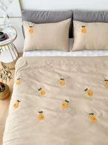 梨簇絨被套套裝不附帶內芯 - 卡其色 - 查看 1