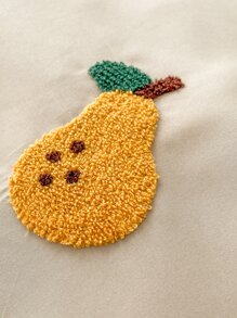 梨簇絨被套套裝不附帶內芯 - 卡其色 - 查看 2