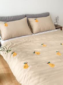 梨簇絨被套套裝不附帶內芯 - 卡其色 - 查看 4