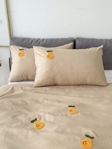 梨簇絨被套套裝不附帶內芯 - 卡其色 - 查看 5