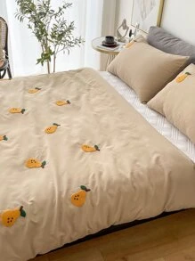 梨簇絨被套套裝不附帶內芯 - 卡其色 - 查看 6