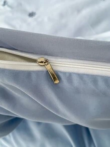 Anchor Embroidered Duvet Cover Set Without Filler - Blue - View 7