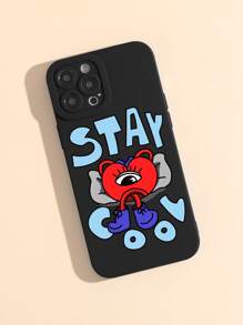 Cartoon Graphic Phone Case - Black - View 2