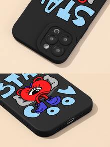 Cartoon Graphic Phone Case - Black - View 4