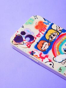 ROMWE Anime 卡通圖案手機外殼 - 白色 - 查看 4