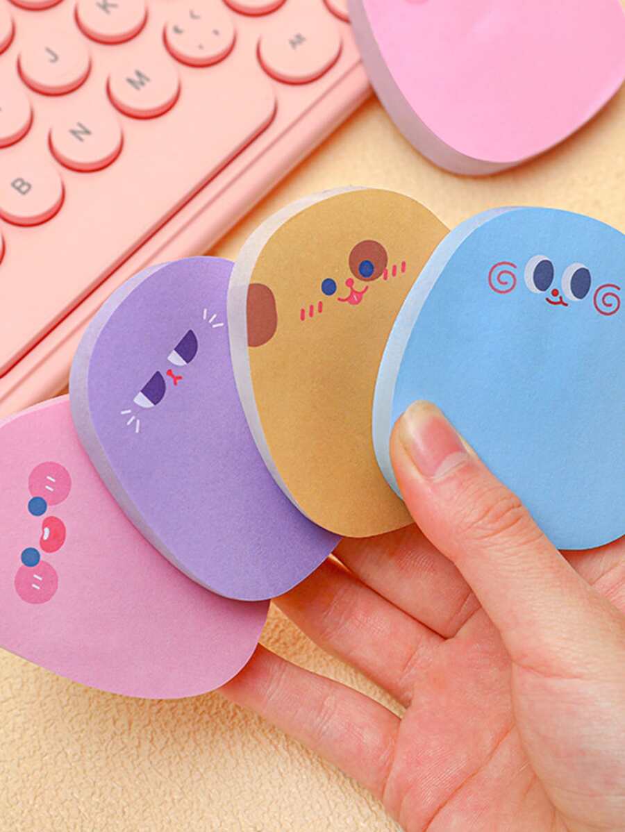 60 ark slumpmässigt söt tecknad färganteckning, studentlappmeddelandepapper - Multifärgad - Visa 1