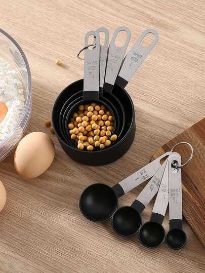 8pcs Stainless Steel Measuring Cup & Spoon Set