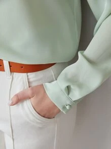 MOTF PREMIUM STRAIGHT FIT POPOVER SHIRT - Mint Green - View 7