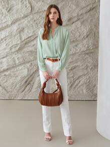 MOTF PREMIUM STRAIGHT FIT POPOVER SHIRT - Mint Green - View 10