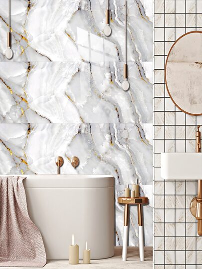 10 piezas Papel mural con estampado de mármol