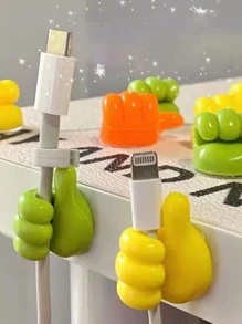 10 cái Móc ngón tay cái sáng tạo ngẫu nhiên, Bộ sắp xếp cáp, Bộ giữ bộ chuyển đổi Giá đỡ cáp, Phụ kiện dây buộc Kẹp dây sắp xếp, Bộ lưu trữ dây cố định cáp Vòng lặp cáp dữ liệu USB - Nhiều màu - Xem 7