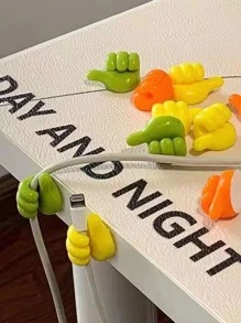 10 cái Móc ngón tay cái sáng tạo ngẫu nhiên, Bộ sắp xếp cáp, Bộ giữ bộ chuyển đổi Giá đỡ cáp, Phụ kiện dây buộc Kẹp dây sắp xếp, Bộ lưu trữ dây cố định cáp Vòng lặp cáp dữ liệu USB - Nhiều màu - Xem 8