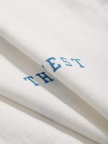 DAZY Đồ họa Chữ cái Vòng cổ Áo thun - trắng - Xem 4