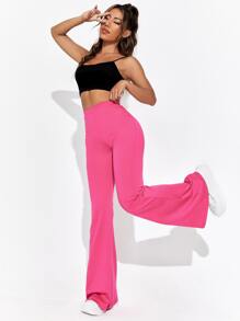 Muchica 高腰靴型長褲 - 玫紅色 - 查看 4