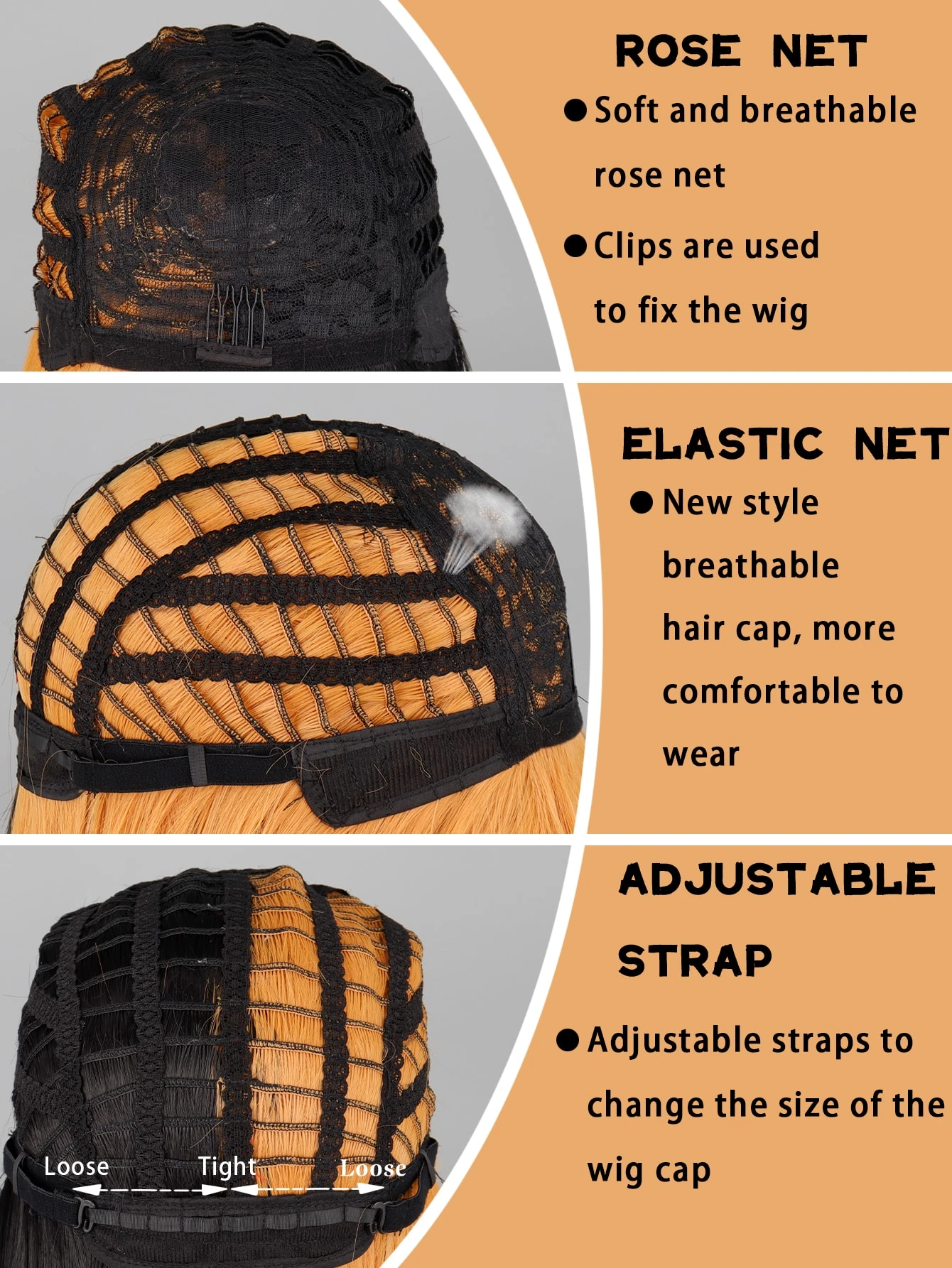 Miniatura 5 de Peluca sintética cosplay de dos tonos largo recto con tupe Dos Tonos