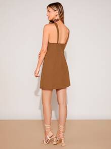 SHEIN BAE Twist Front Cami Dress - Khaki - View 2