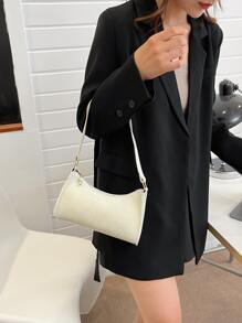 Waterproof,Lightweight,Business Casual,Foldable Crocodile Embossed Bag For Teen Girls Women College Students,Rookies & White-Collar Workers Perfect For Office,College,Work ,Business,Commute - Beige - View 4