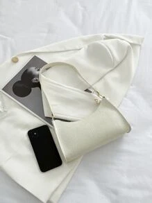 Waterproof,Lightweight,Business Casual,Foldable Crocodile Embossed Bag For Teen Girls Women College Students,Rookies & White-Collar Workers Perfect For Office,College,Work ,Business,Commute - Beige - View 7