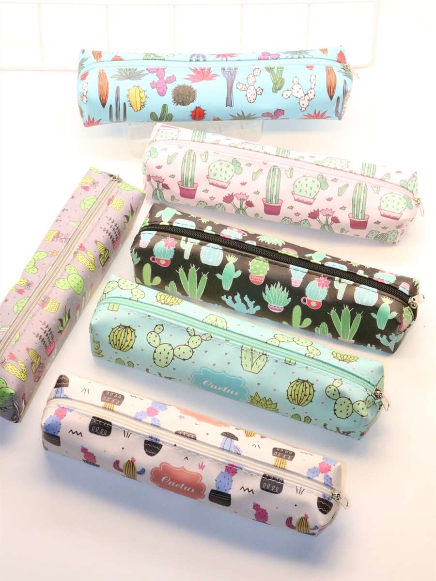 1pc Cactus Print Random Pencil Case - Nhiều màu - Xem 1