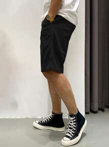 Manfinity Homme Herren Schrägtasche Drawstring Elastische Taille Übergroße Shorts