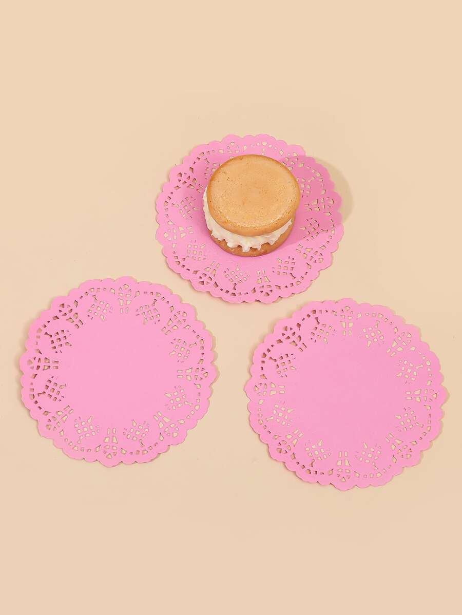 24 piezas Papel para hornear con abertura - Rosa - Ver 1