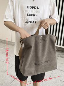 peach tree 1 件桃树时尚简约字母印花大容量轻便适合 12 英寸平板电脑包男士，复古帆布纯色斜挎包圣诞男士包度假旅行必备爸爸礼物男士侧包手提包单肩包邮差包节日必备露营单肩包男士夏季返校 - 深灰色 - 查看 3