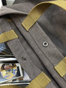 peach tree 1 件桃树时尚简约字母印花大容量轻便适合 12 英寸平板电脑包男士，复古帆布纯色斜挎包圣诞男士包度假旅行必备爸爸礼物男士侧包手提包单肩包邮差包节日必备露营单肩包男士夏季返校 - 深灰色 - 查看 8