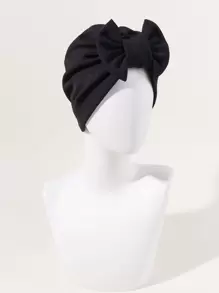 Awegeo Khăn trùm đầu kiểu dáng thanh lịch châu Phi dành cho nữ - Màu trơn, thích hợp cho các dịp đặc biệt, Ngày của Mẹ. - màu đen - Xem 2