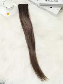 1pc Long Straight Synthetic Hairpiece - Brown - View 1