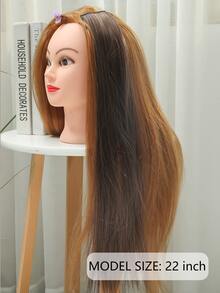 1pc Long Straight Synthetic Hairpiece - Brown - View 2