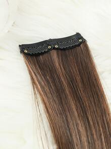 1pc Long Straight Synthetic Hairpiece - Brown - View 5
