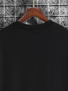 SHEIN Boys Cartoon Graphic Drop Shoulder Tee - Black - View 7