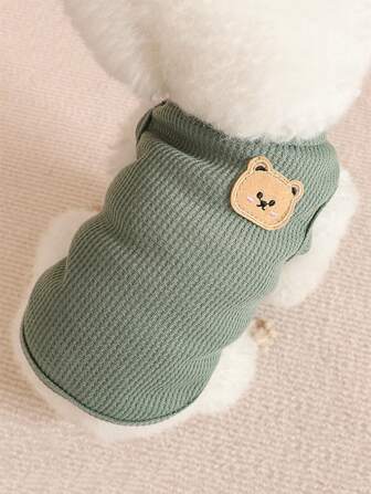 卡通熊貼布寵物背心