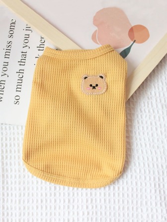 卡通熊貼布寵物背心