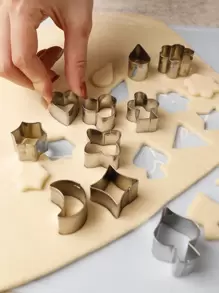 12入組混合圖案餅乾模具 - 銀色 - 查看 1