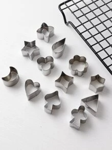12入組混合圖案餅乾模具 - 銀色 - 查看 2