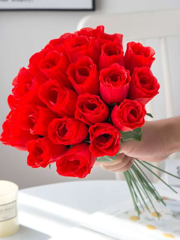 10PCS/20PCS Artificial Flower Roses Bouquet, Valentine'S Day Gift