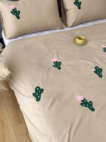 Set colcha sin relleno cactus con bordado - Caqui - Ver 5