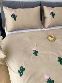 Set colcha sin relleno cactus con bordado - Caqui - Ver 6