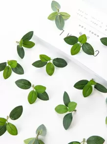 20PCS/60PCS MINI Fake Plants Silk Leaf Autumn Decorations Vase For Home New Year's Decor Outdoor Garden Wedding Bouquet Living Room DIY Candy Box Garland Household Products Artificial Flowers,Fake Plants,Fall Decor,Room,Desk,Garden Decor,Room Decoration Stuff Gifts Birthday Graduation - Green - View 1