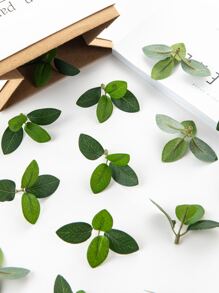 20PCS/60PCS MINI Fake Plants Silk Leaf Autumn Decorations Vase For Home New Year's Decor Outdoor Garden Wedding Bouquet Living Room DIY Candy Box Garland Household Products Artificial Flowers,Fake Plants,Fall Decor,Room,Desk,Garden Decor,Room Decoration Stuff Gifts Birthday Graduation - Green - View 3