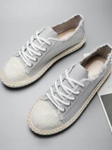 Hombres Alpargatas con cordón delantero - Gris - Ver 3