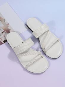 Sandalias con diseño trenzado - Blanco - Ver 2