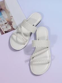 Sandalias con diseño trenzado - Blanco - Ver 3