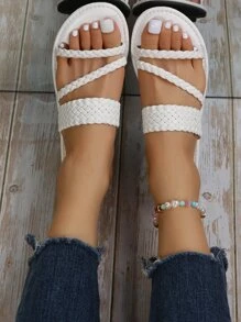 Sandalias con diseño trenzado - Blanco - Ver 5