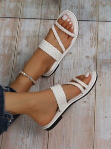 Sandalias con diseño trenzado - Blanco - Ver 6