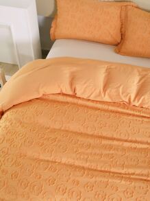 Tassel Decor Duvet Cover Set Without Filler - Orange - View 1