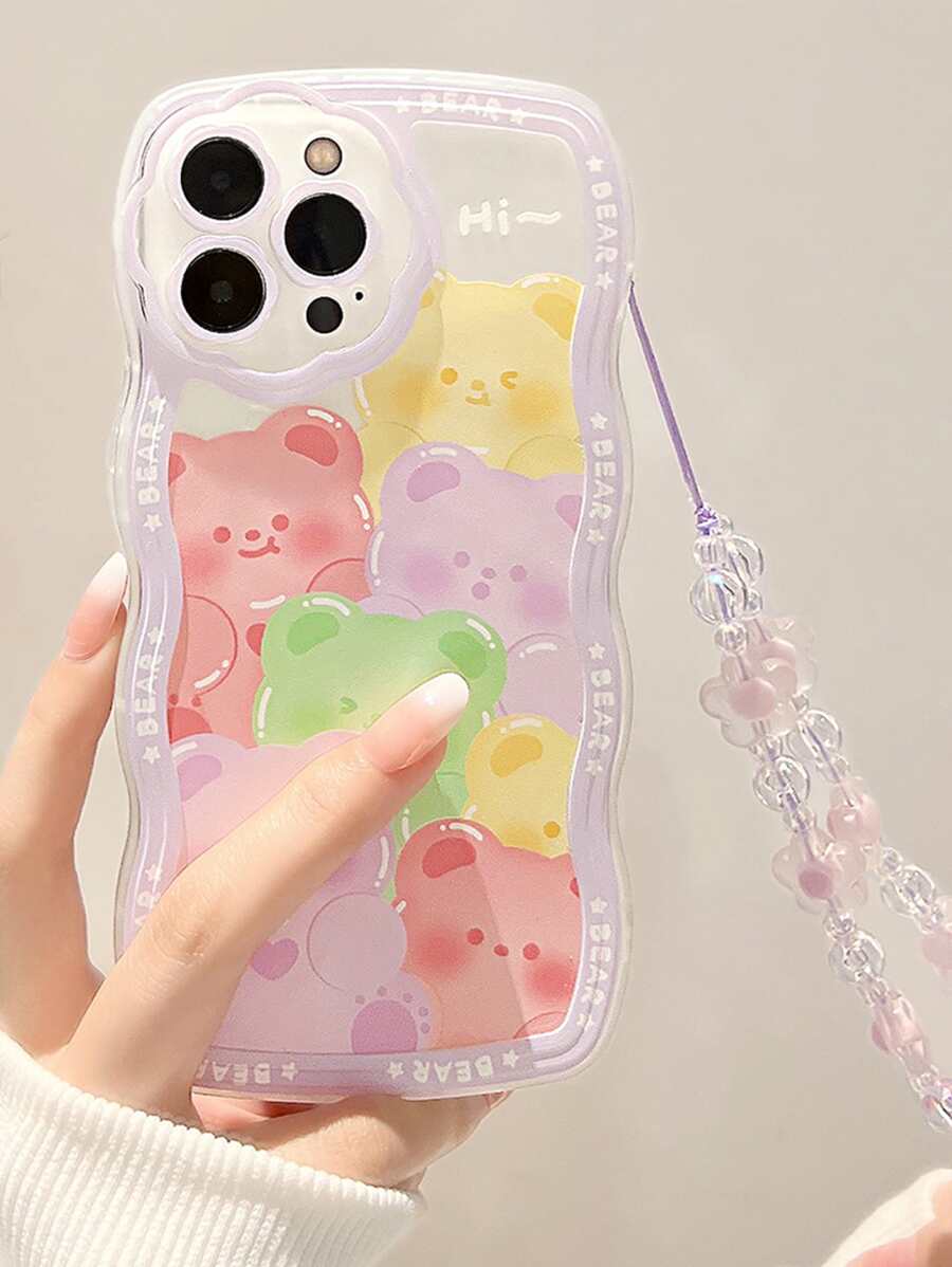 Phim hoạt hình gấu hộp điện thoại di động có dây buộc - Nhiều màu - Xem 1